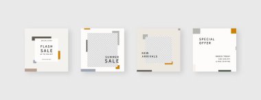 Sosyal medya şablonu. Düzenlenebilir moda sosyal medya ileti şablonu. Model izole edildi. Şablon tasarımı. Vektör illüstrasyonu.