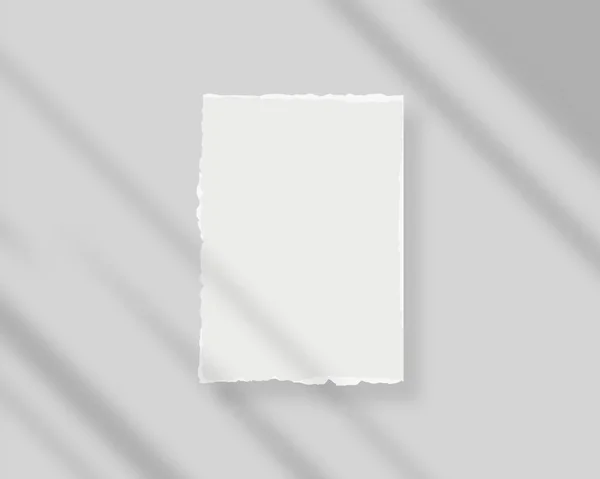 Leeres Weißes Papier Mit Schattenüberlagerung Leere Weiße Blatt Papier Attrappe — Stockvektor