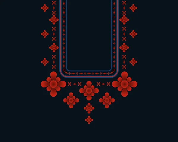 Patrón Geométrico Étnico Oriental Diseño Bordado Collar Para Textiles Mujeres — Archivo Imágenes Vectoriales