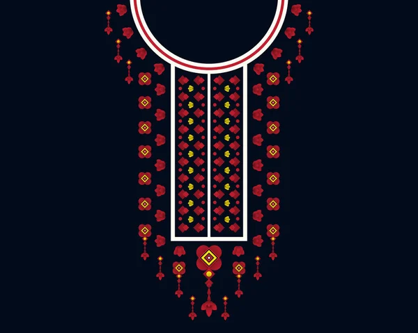 Геометричний Етнічний Східний Візерунок Намисто Дизайн Вишивки Текстилю Моди Жінки — стоковий вектор