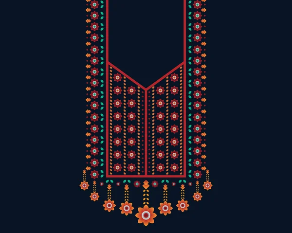 Геометричний Етнічний Східний Візерунок Намисто Дизайн Вишивки Текстилю Моди Жінки — стоковий вектор