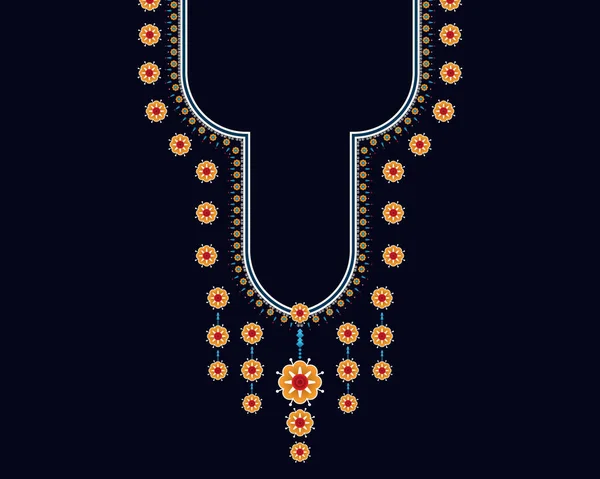Геометрический Этнический Восточный Узор Ожерелье Вышивки Дизайн Текстиля Моды Женщина — стоковый вектор