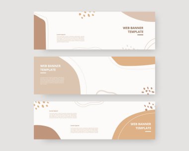 Web afişi şablonu ayarlandı. Yatay pankart tasarımı koleksiyonu. Vektör illüstrasyonu.