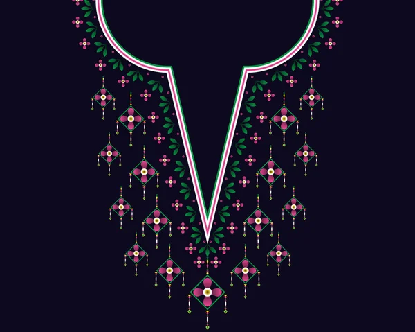 Геометрический Этнический Восточный Узор Ожерелье Вышивки Дизайн Текстиля Моды Женщина — стоковый вектор