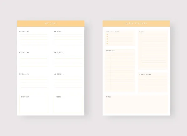 Moderne Planer Vorlagen Planer Und Liste Tagesplaner Vorlage Vektorillustration — Stockvektor