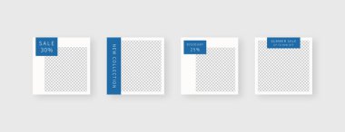 Sosyal medya şablonu. Düzenlenebilir moda sosyal medya ileti şablonu. Model izole edildi. Şablon tasarımı. Vektör illüstrasyonu.