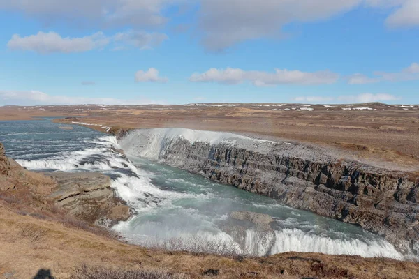 Gullfoss Ijsland Apr 2017 Foto Van Een Daagse 4X4 Reis — Stockfoto