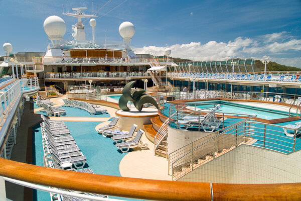 Top deck of a cruise ship