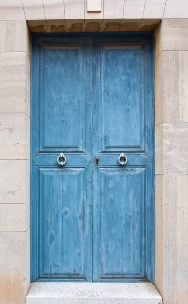 Porte bleue peinte en bois — Photo