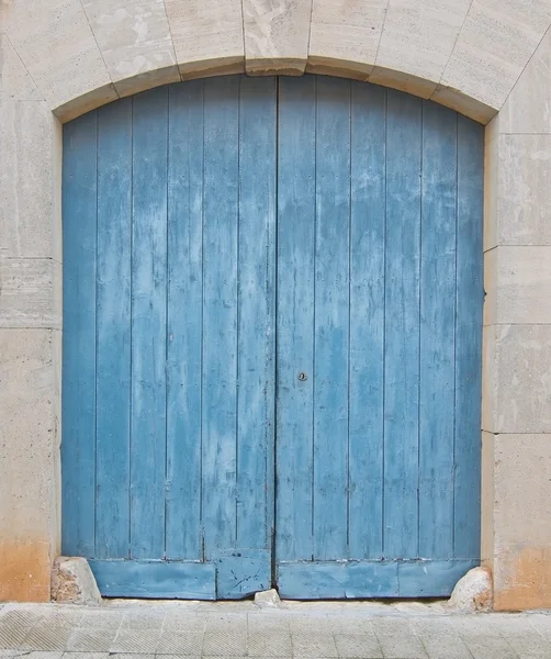 Porte bleue peinte en bois — Photo