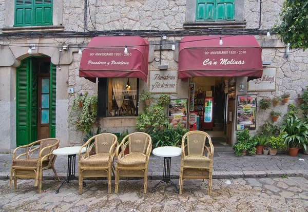 Can Molinas cafe entrance Valldemossa — Stock Photo, Image