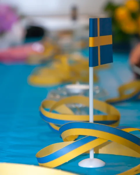 Zweedse tabel vlag — Stockfoto
