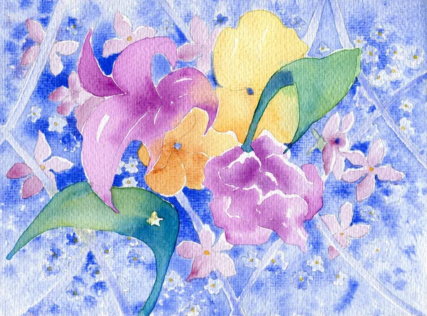 Azul floral — Fotografia de Stock