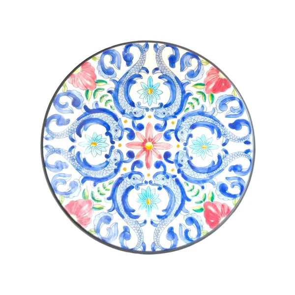 Keramik runde Platte Design — Stockfoto