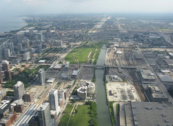 Vista aérea da Torre Sears (Willis Tower ) — Fotografia de Stock