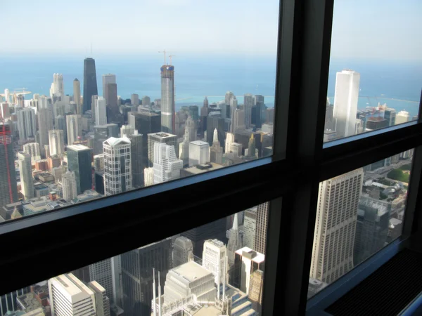 Chicago stadsbilden med Lake Michigan och skyskrapa landskap — Stockfoto