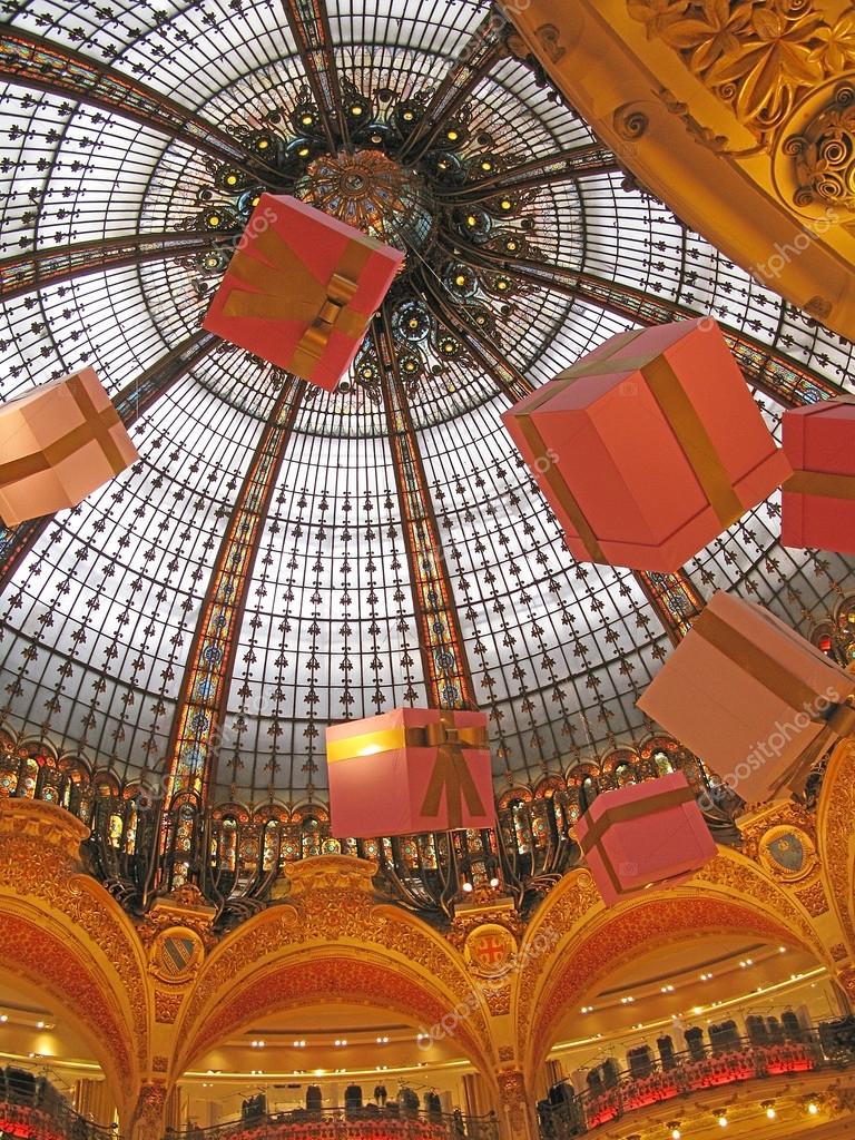 Galeries Lafayette Christmas Ceiling Stock Editorial Photo