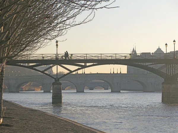 Paris köprüler sabah ışık — Stok fotoğraf