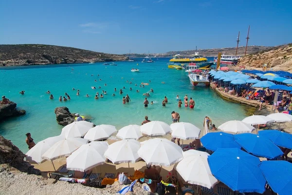 Blue Lagoon parasols — Stock Photo, Image