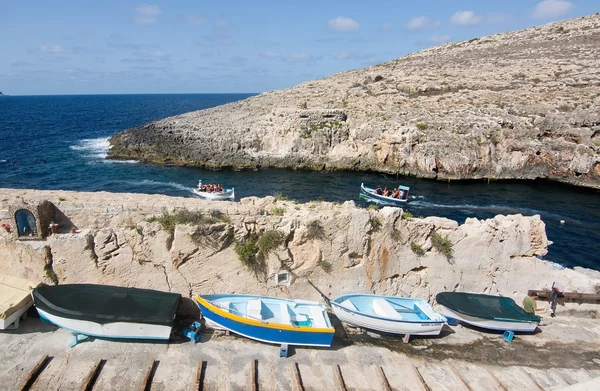 Blue Grotto łodzi zjazd — Zdjęcie stockowe