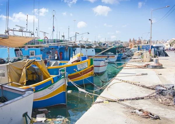 Marsaxlokk łodzi — Zdjęcie stockowe