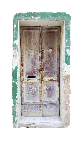 Otantik eski püskü kahverengi kapı — Stok fotoğraf