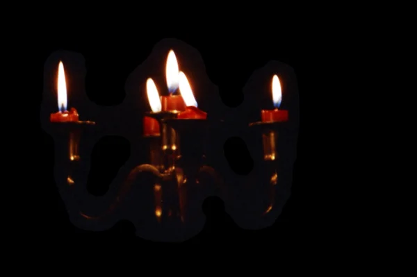 Cinco velas rojas —  Fotos de Stock