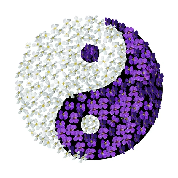 Blumiges Yin Yang — Stockfoto