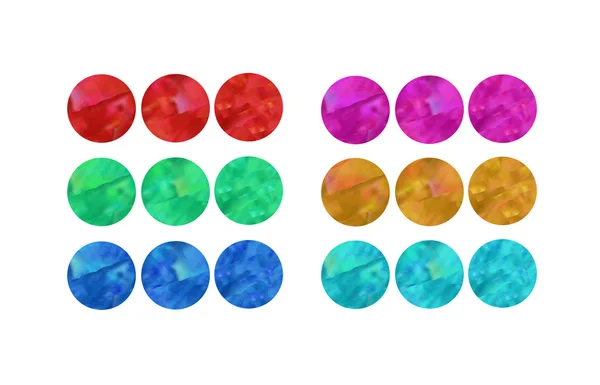 Farklı renklerde üç düğme grafik — Stok fotoğraf