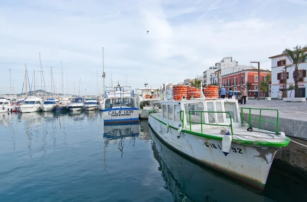 Cais porto de Ibiza e calçadão — Fotografia de Stock