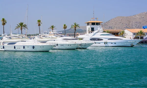 Moored boats Port de Alcudia — Stock Photo, Image