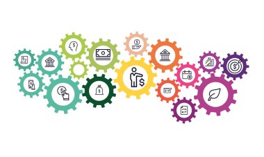 Finans ve Para Simgeleri konsept vektör tasarımı 