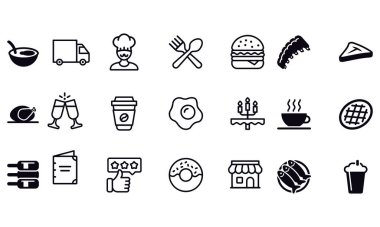  Restoran Çizgisi vektör tasarımı 