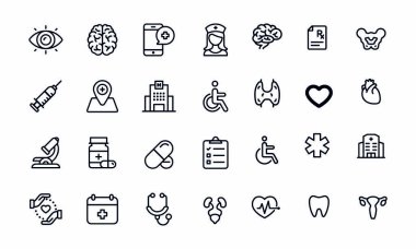 Acil Tıp simgeleri vektör tasarımı 