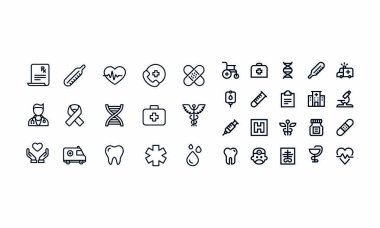 Tıbbi Simgeler vektör tasarımı 