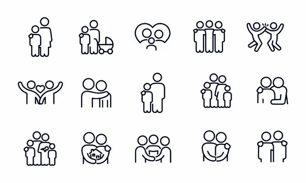Family Relationships Icons Vector Design — Stock Vector