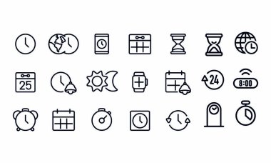 Zaman simgeleri vektör tasarımı 
