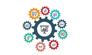 İş Sunumu Simgeleri konsept vektör tasarımı 