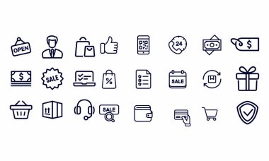 Kara Cuma ve Alışveriş Simgeleri vektör tasarımı 