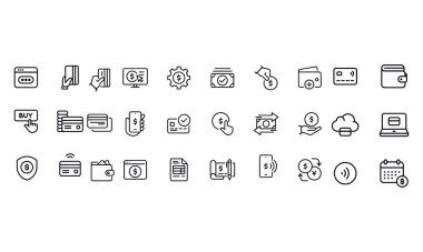  Ödemeler Satır Simgesi vektör tasarımı 