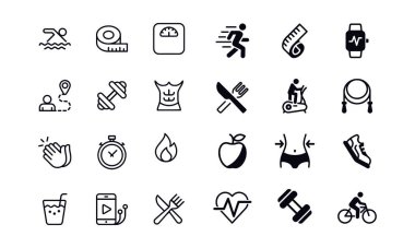 Fitness, Vücut Geliştirme simgeleri vektör tasarımı