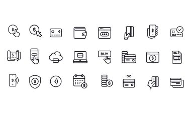  Ödeme simgeleri vektör tasarımı