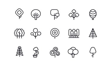 Ağaç Çizgisi Simgesi vektör tasarımı 