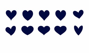 Kalp Şekli Simgesi Vektör Tasarımı Ayarla 