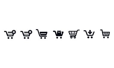  Alışveriş arabası simgeleri vektör tasarımı