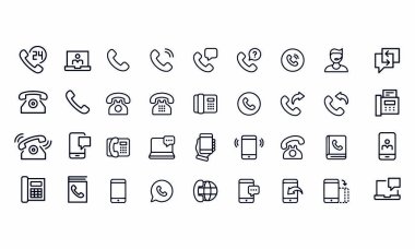  Telefon Simgeleri vektör tasarımı 