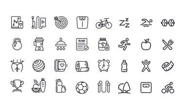 Fitness ve Sport simgeleri vektör tasarımı 