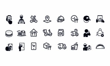 Gıda Teslimatı Simgesi vektör tasarımı