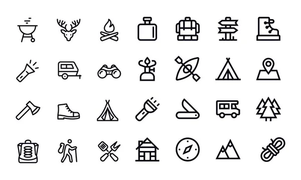 Camping Icons Design Vectoriel — Image vectorielle