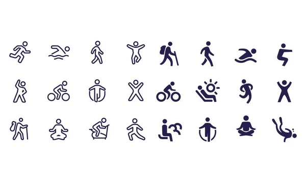 Bewegung Und Entspannung Icons Vektor Design — Stockvektor